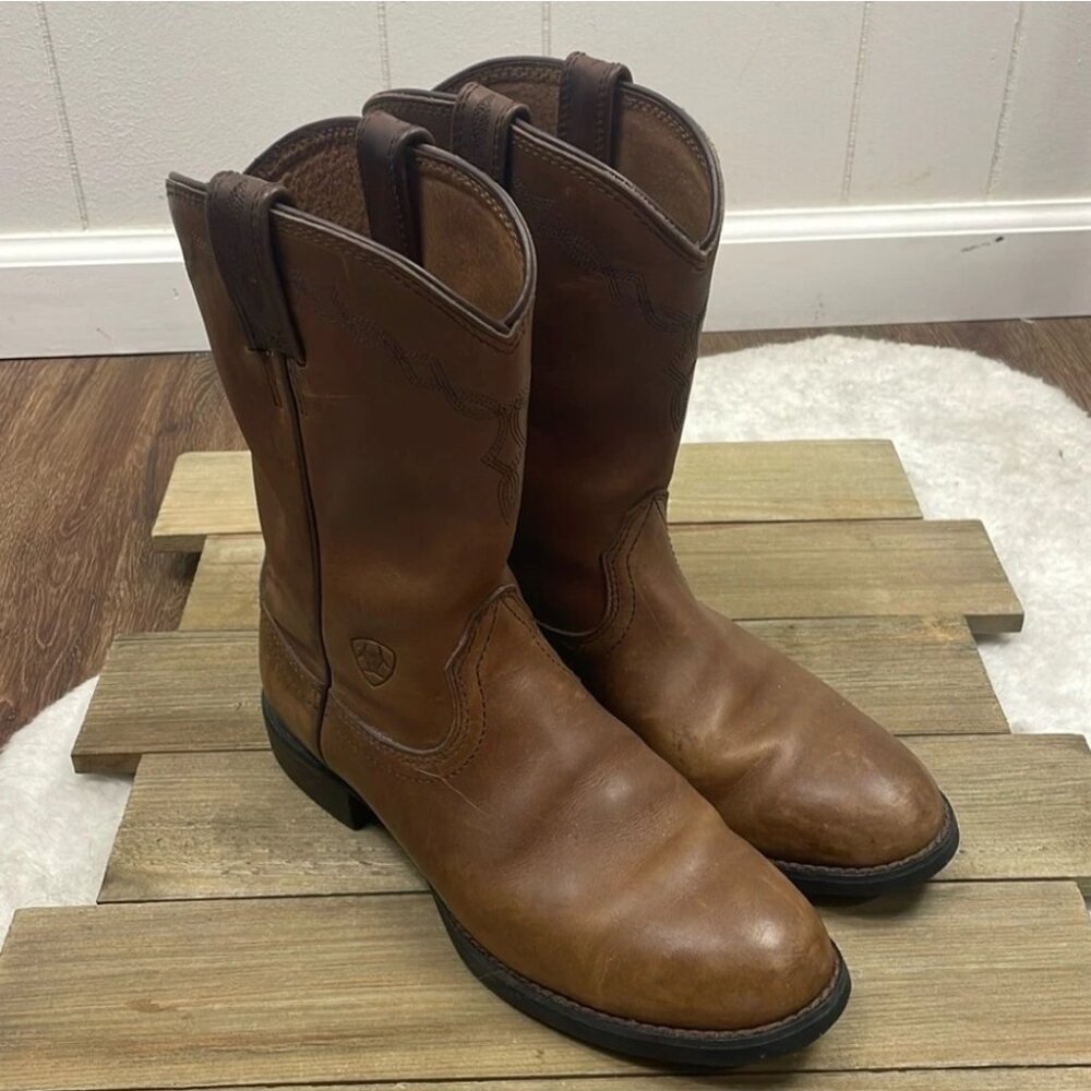 Ariat Heritage Roper Western Boot Brown SZ 7 1/2